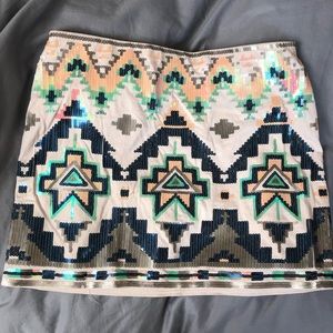 Express Aztec Mini Skirt